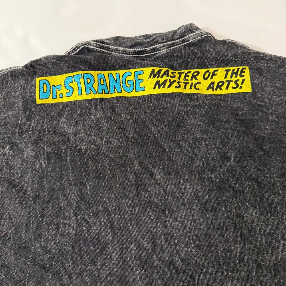 Marvel Dr Strange Comic Graphic Acid Wash Crop Top T-Shirt XL Gray Nightmare - Picture 7 of 13